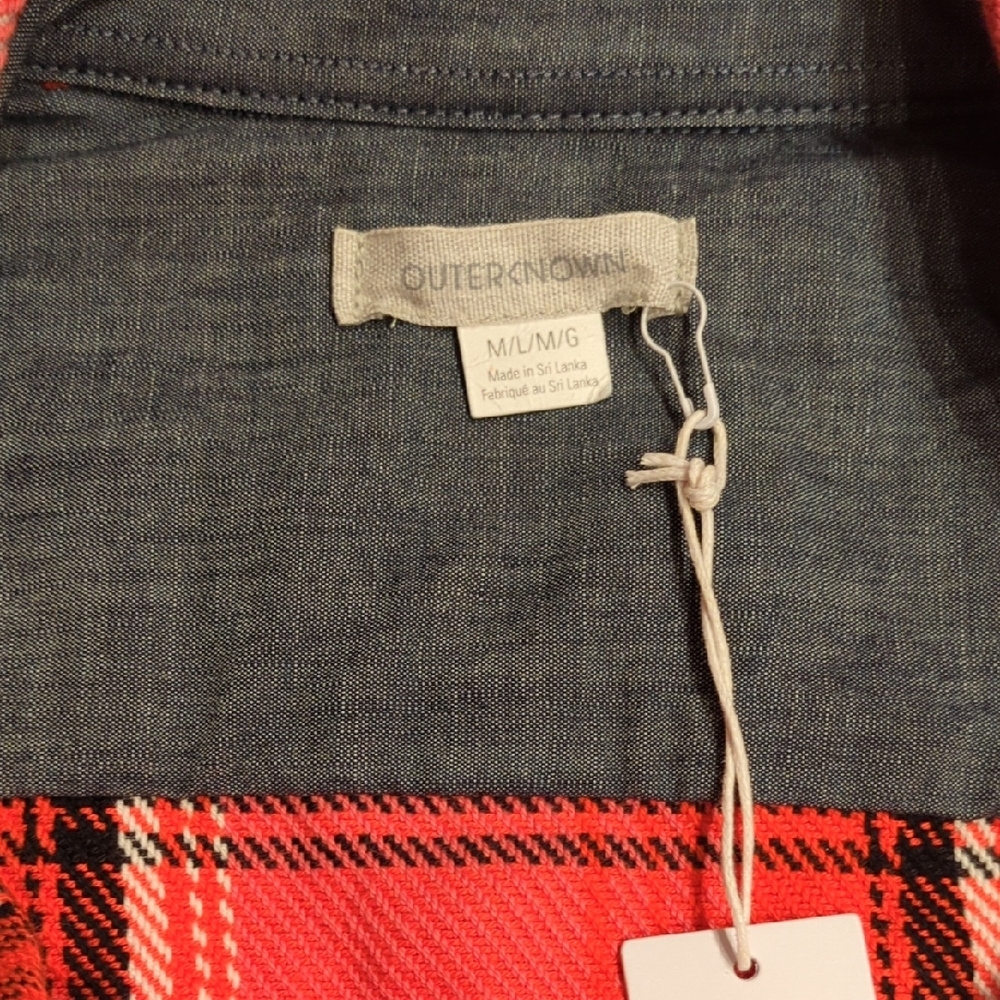Outerknown Blanket Shirt Women's M/L Pink Cabin Coastal Cottage Casual Granola - Picture 3 of 7